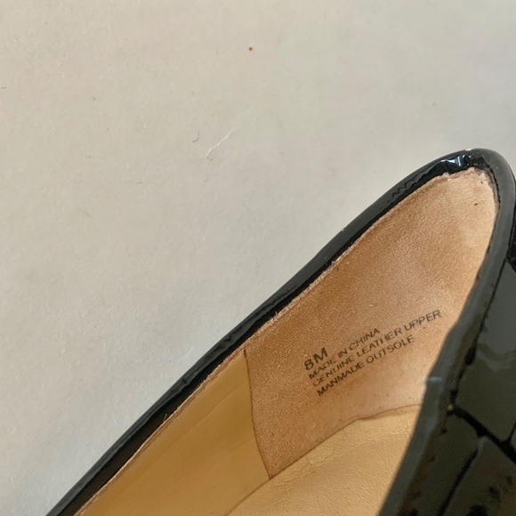 Talbots Black Crocodile Patent Leather Pump Block heel Women’s Dress Shoes 8 - Picture 10 of 12